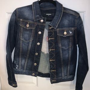 DSQUARED2 distressed eagle jacket 38